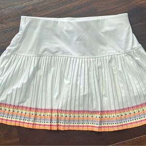 Lucky in Love White and Pink Skater Mini Skirt